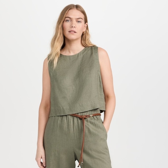 XIRENA Robbie Linen Top (Mossy) - Medium - Picture 4 of 9